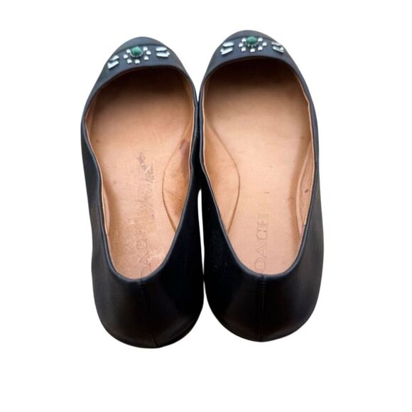 Coach Black Leather Ballerina Flats Size 9B - Picture 6 of 7